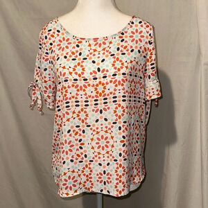 colorful Finn & Grace geometric print top size xs
